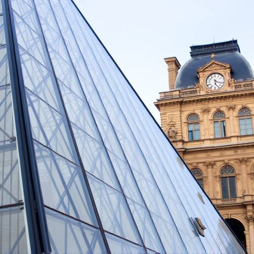 Close-up of the Louvre's facade, highlighting its architectural details