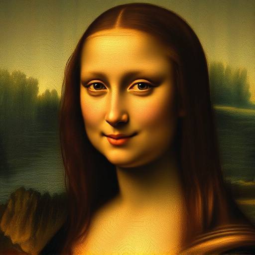 The Mona Lisa, a famous portrait by Leonardo da Vinci, depicting a woman with an enigmatic smile.